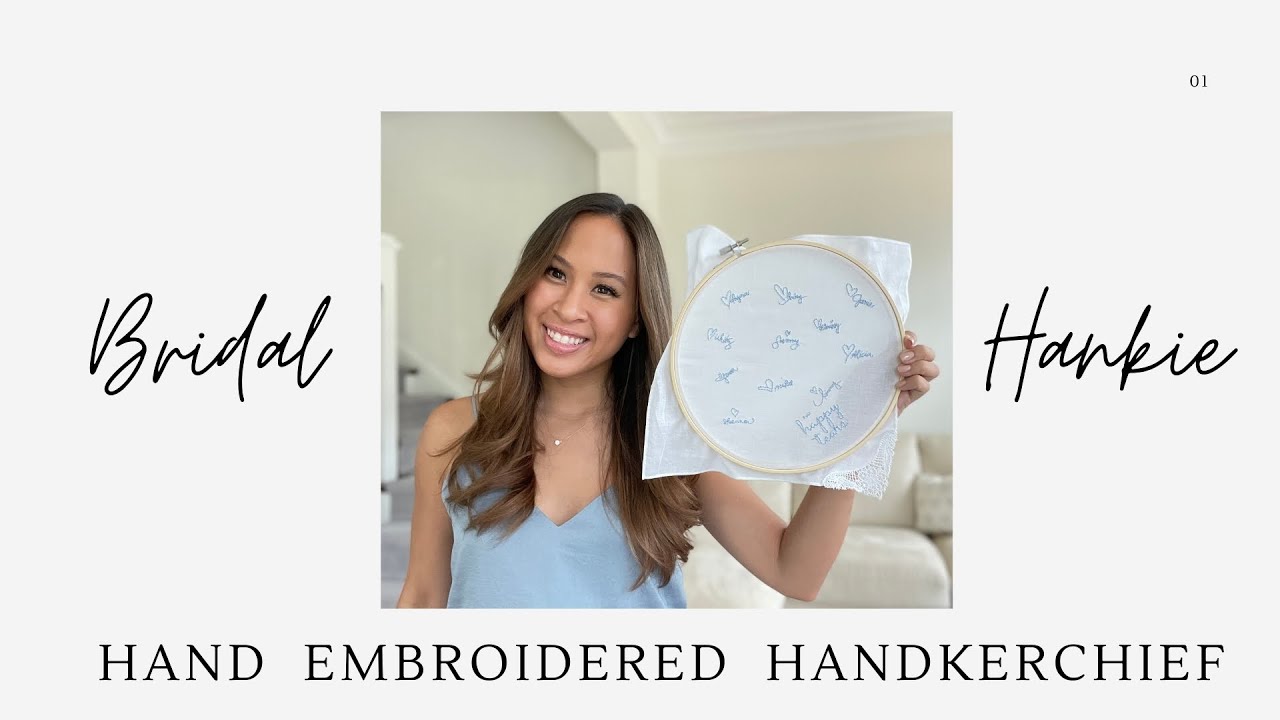 diy hand embroidered handkerchief gift for bride (for happy tears!)