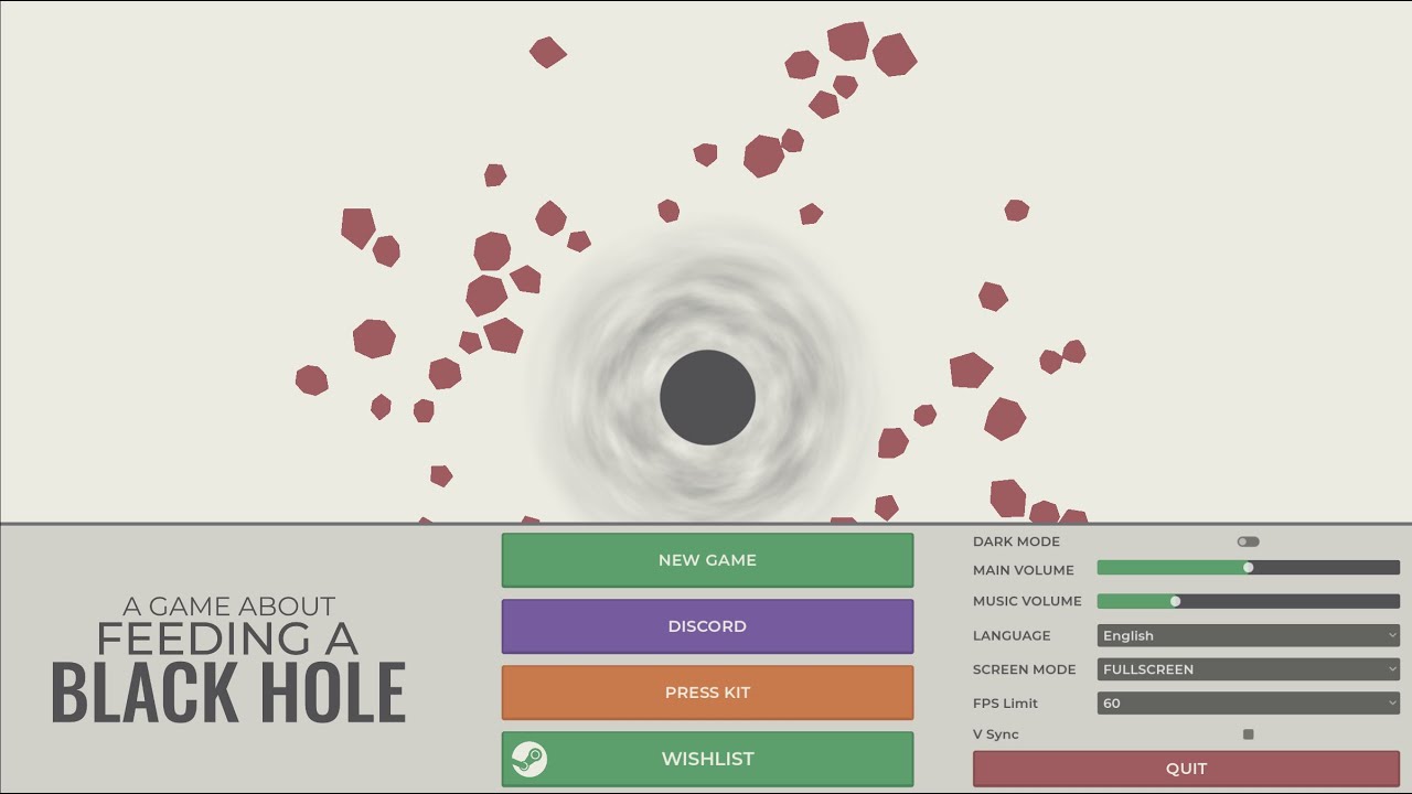 A Game about feeding a black hole -  100% demo