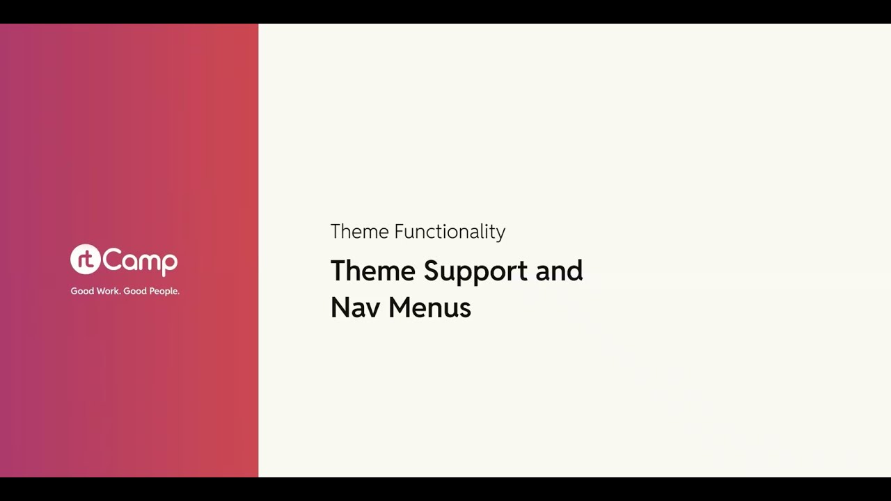 Theme Support and Nav Menus