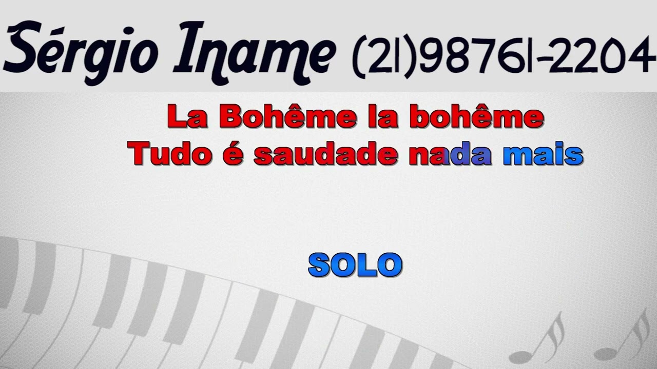 LA BOHÊME - PAULO SÉRGIO ( vídeo karaokê )