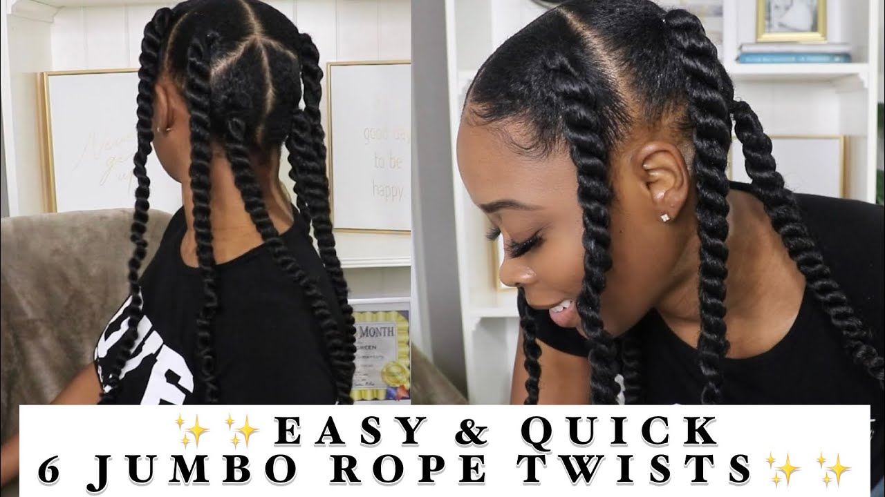 EASY & QUICK | 6 Jumbo Rope Twists Tutorial | BEGINNER FRIENDLY Hairstyles
