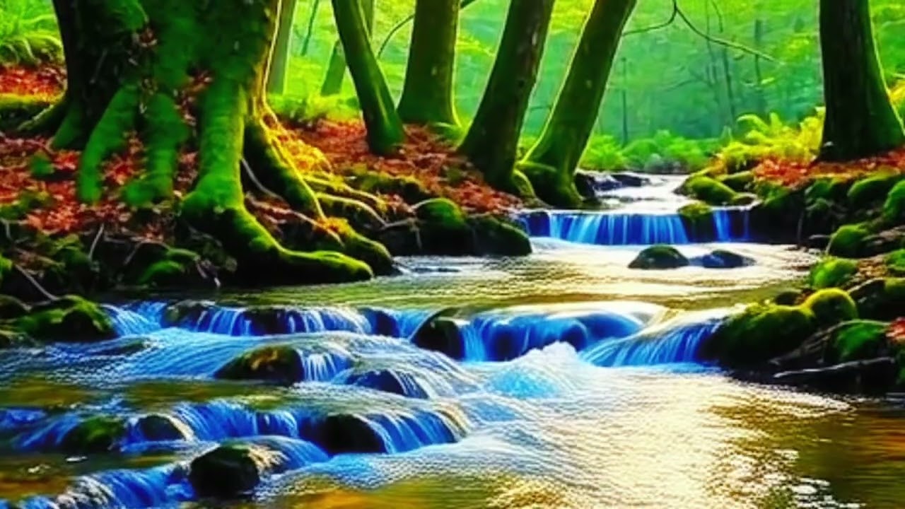 Forest Light & Shadows–Gentle Piano with Flowing Water for Meditation | 钢琴流水#relaxing #watersounds