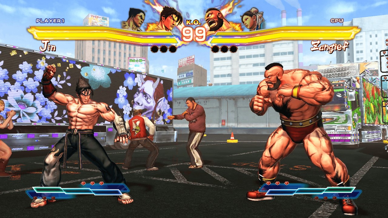 Jin & Kazuya vs Zangief & Chun-Li (Hardest) - Street Fighter X Tekken
