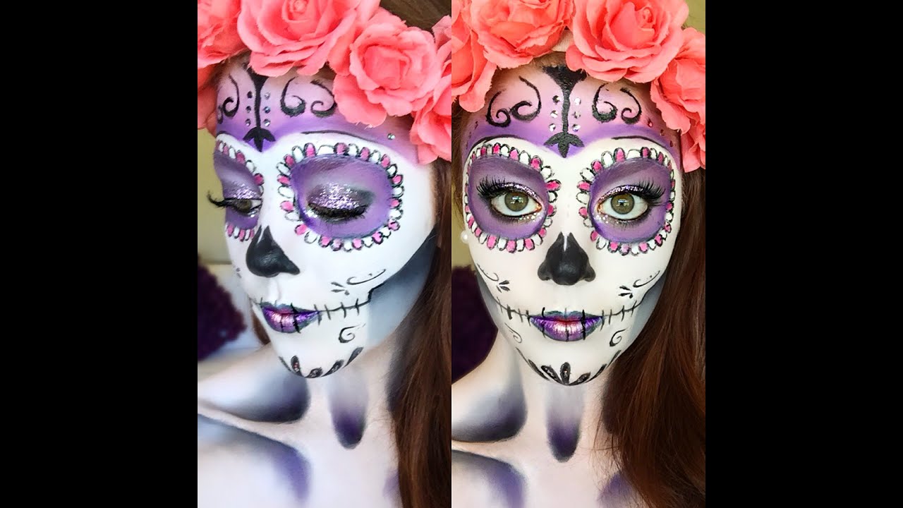 Classic Sugar Skull Makeup Tutorial Halloween 2014