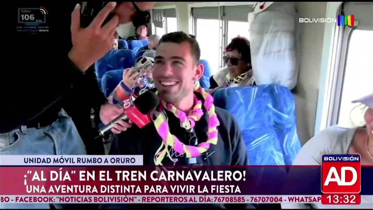 Nuestro periodista rumbo a Oruro en el tren carnavalero
