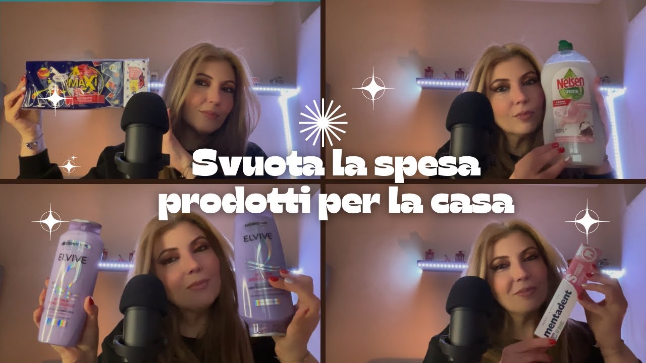 Svuota la spesa prodotti per la pulizia personale e delle casa|ASMR