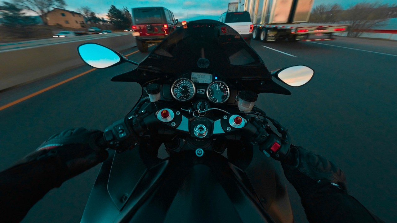 Ninja ZX-14R POV | Beautiful Sunset Ride | 4k