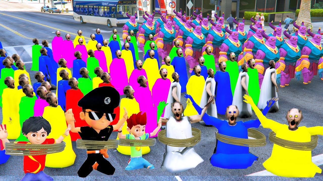 😎👿 1000  Little Singham Attacked On Granny And Kidnapped Morgi  🤣 in Gta 5 Gta5 Gameplay