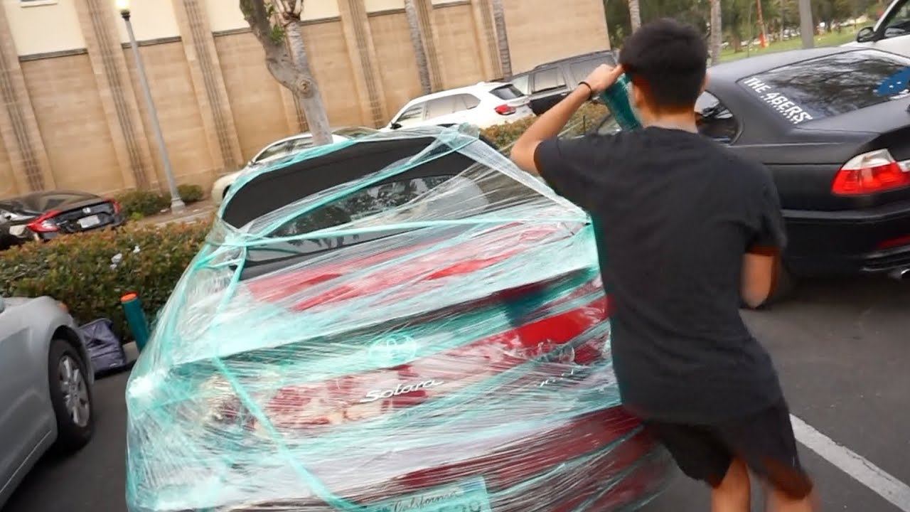 WRAPPING CAR PRANK**GONE WRONG**!!
