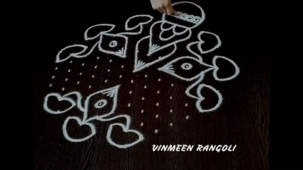 Sankranthi muggulu/Rangoli for pongal/Pongal kolam with dots/Pongal pot rangoli