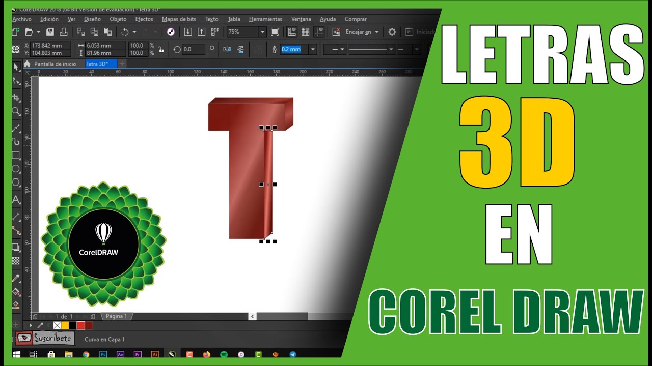 Como HACER LETRAS 3D en COREL DRAW | Fácil Y Rápido