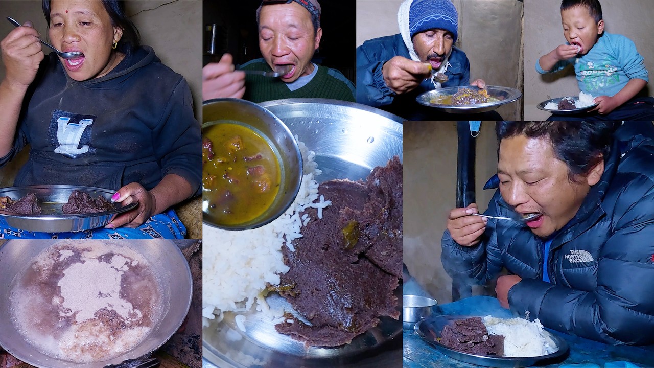 Свинина карри от Бхуми и Сармилы с рисом из пшенной муки, приготовленная с Койчем Канчхой и дядей...