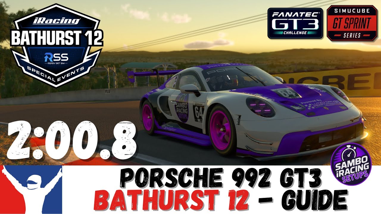 iRacing Porsche GT3 Bathurst Guide - 2:00.8 - Mount Panorama Porsche GT3 Track Guide