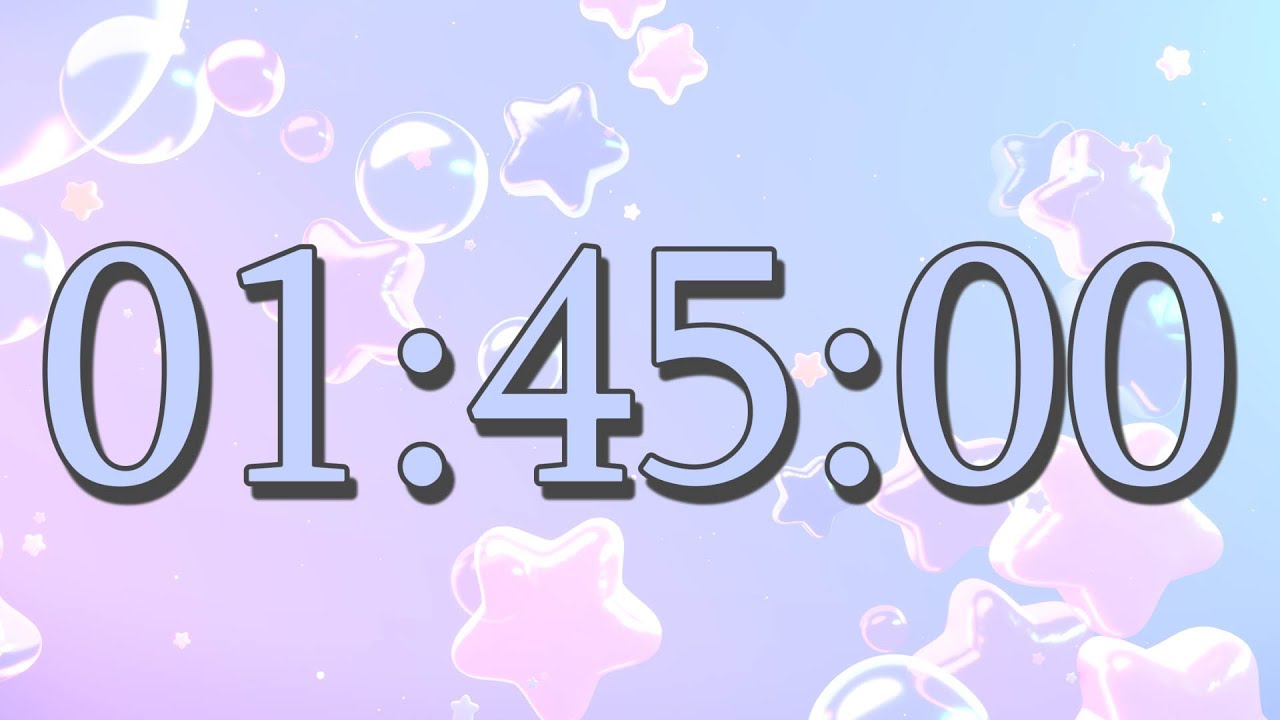 1 Hour 45 Minute Calm Timer Countdown | Relaxing Ambient Timer | Long Focus Study Countdown
