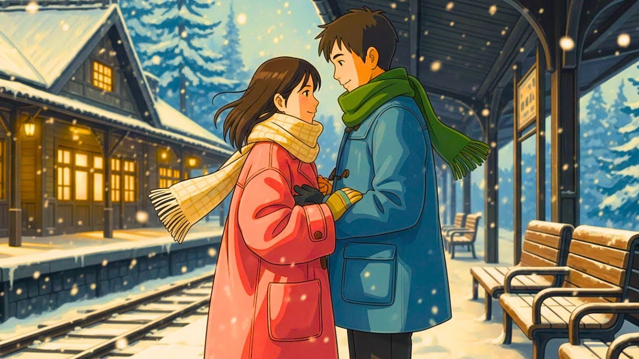 Snow on the Old Railway  Ghibli Style Video