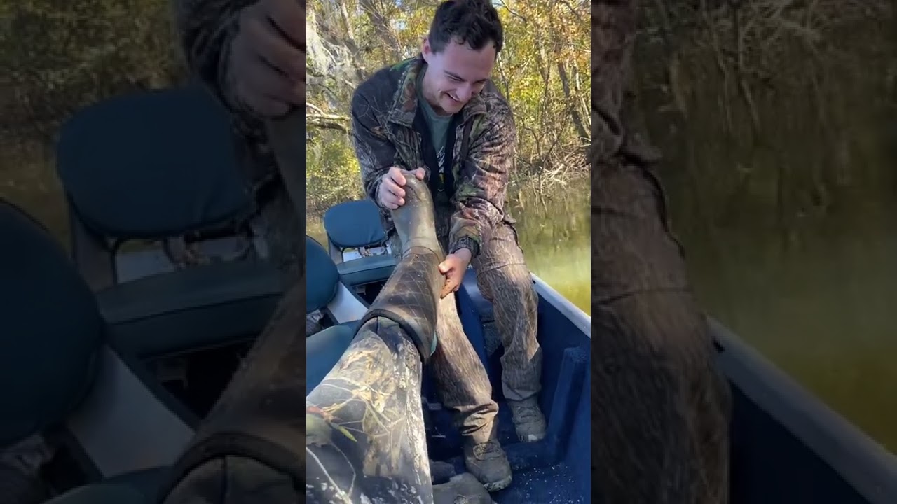Foot stuck in boots #waterlogged #boots #footstuck #soaked #hunting #water