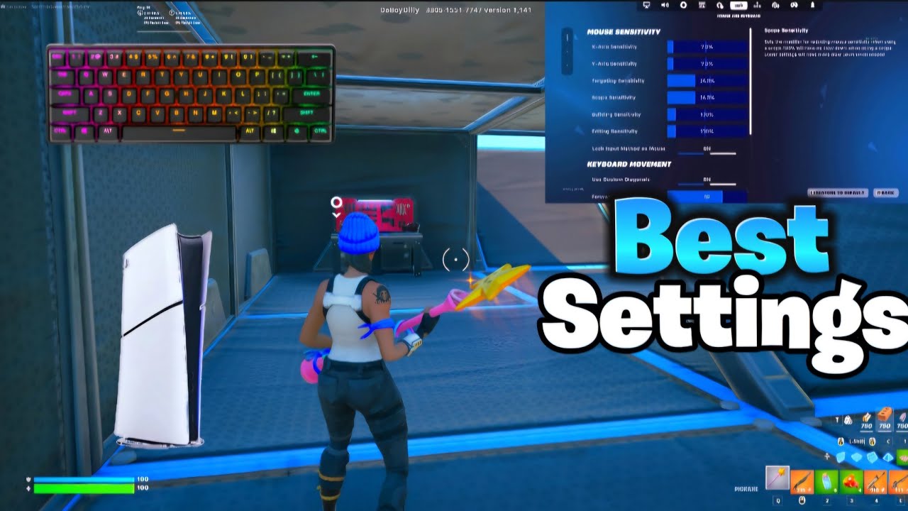 PS5 ASMR Chill Fortnite 3v3v3v3 Go Goated Zone Wars Gameplay + BEST Console Keyboard & Mouse Setting