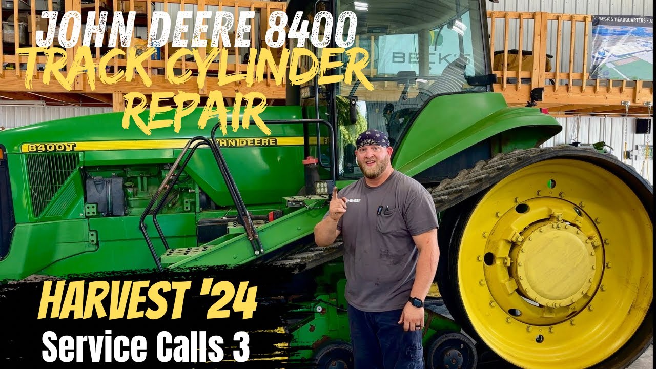 John Deere 8400T track tension cylinder repair