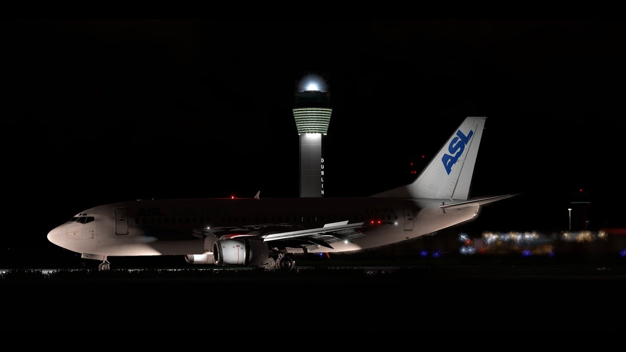 Xplane 12 IXEG 737-300 night arrival EIDW