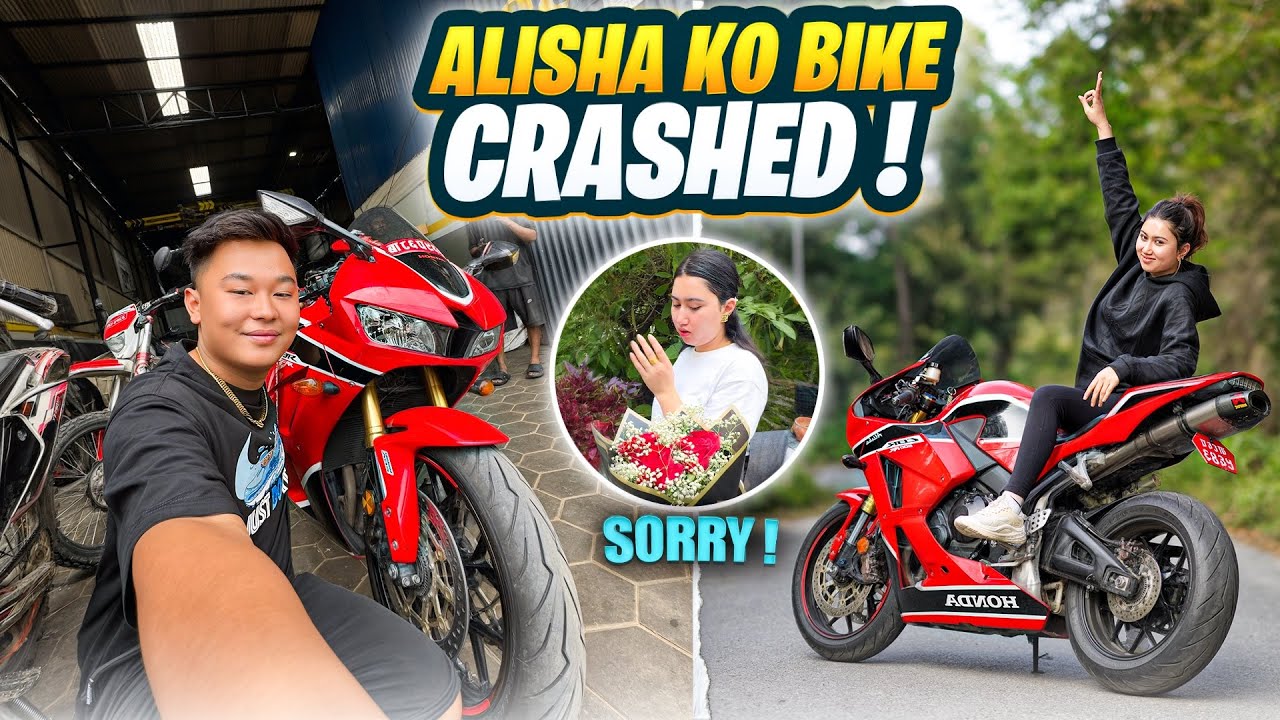 ALISHA LAI FAKAUNU PARNE BHAYO😱 / CBR 600RR CRASHED / @alishakhadgi9769 