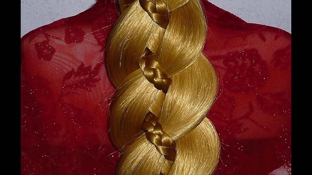 Коса из 4 прядей.ПОДРОБНО.Причёски для средних,длинных волос на каждый день:в школу, на работу
