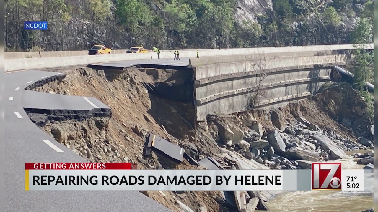 NCDOT working to repair roads damaged by Helene
