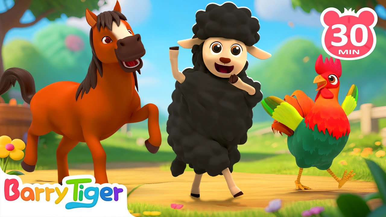 Farmyard Fun Time! | Play with Sheep, Cows & Horses🐮🐴 | Animal Songs & Nursery Rhymes | BarryTiger
