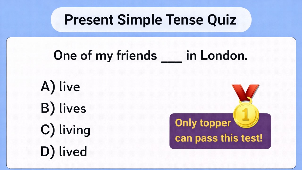 Present Simple Tense Quiz || English Grammer Mcqs || Episode 7