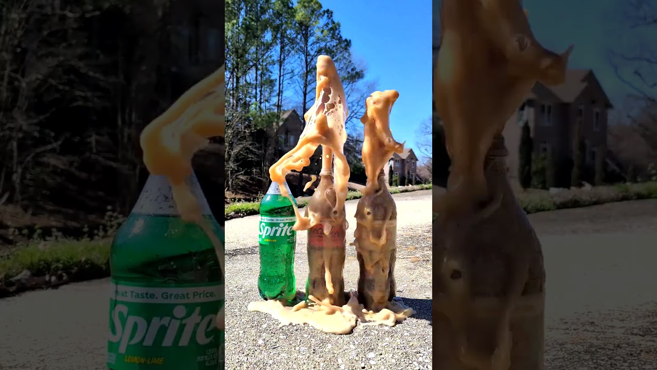 Popular Coke Sodas Vs Mentos 105 (IN REVERSE) (Coke Sprite Fanta) #satisfying #experiment #asmr