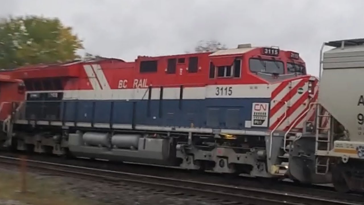 CN HERITAGE UNIT! BC Rail 3115 trailing a Centennial Unit!!! #cnrail #railfans