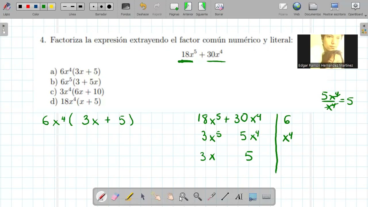 Curso de algebra : Factorización por factor común