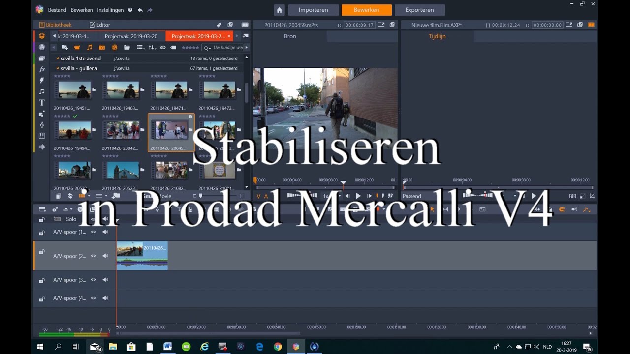 Tutorial stabiliseren met met Pinnacle Studio 23 en Mercalli V4