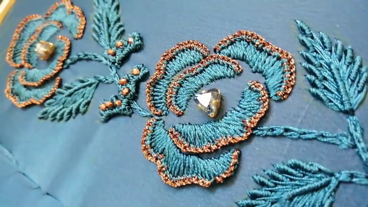 Hand embroidery / beads/جزء 2 من تطريز القفطان بالرباطي و العقيق