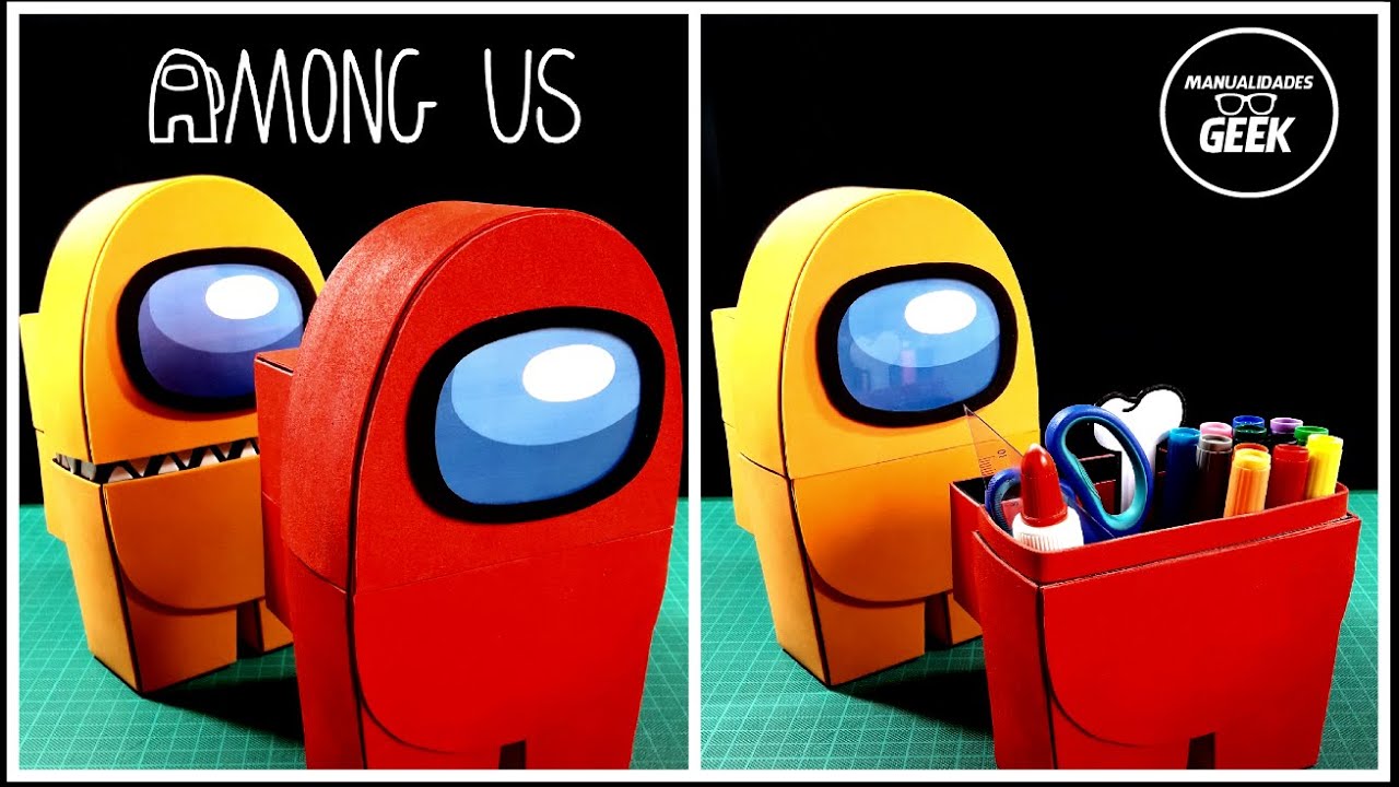 Como hacer Tripulante e Impostor versión Portalápices/Dulcero de Among Us DIY/TUTORIAL/Manualidad
