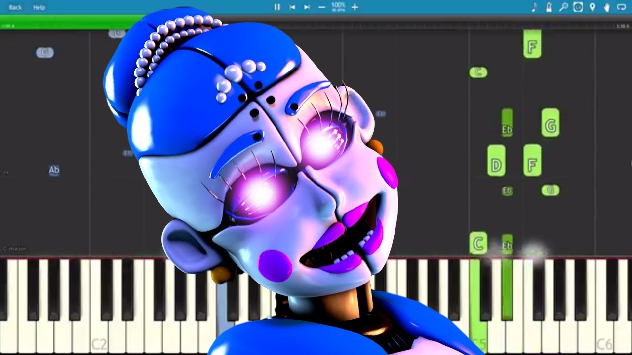 Ballora Song - Dance To Forget - FNAF SL - TryHardNinja - Piano Cover / Tutorial