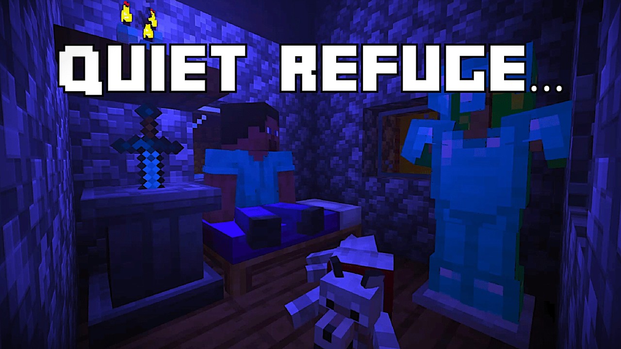 Quiet Refuge... (Minecraft Calm Piano Music w/ Rain Ambience For Sleeping)