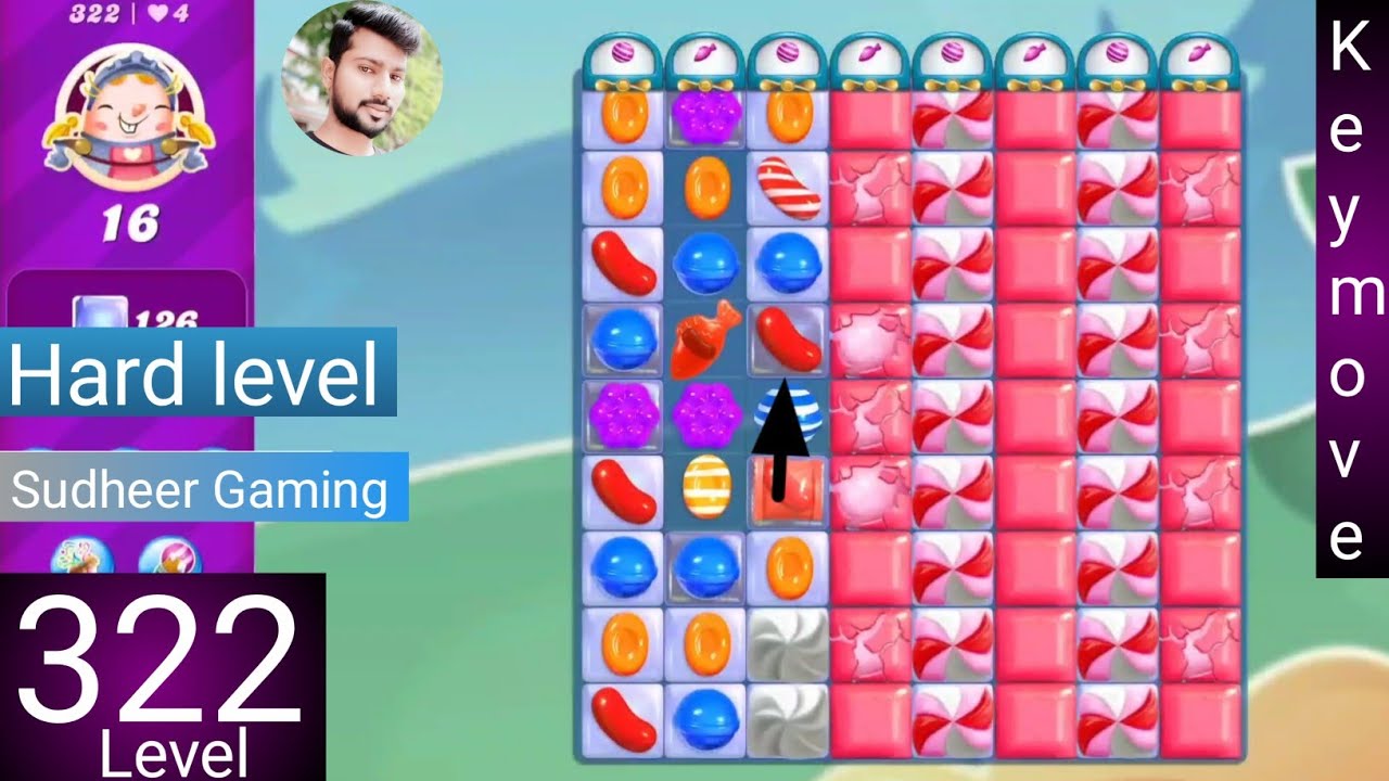 Candy crush saga level 322 ।  Hard level । No boosters । Candy crush 322 help। Sudheer CC  Gaming