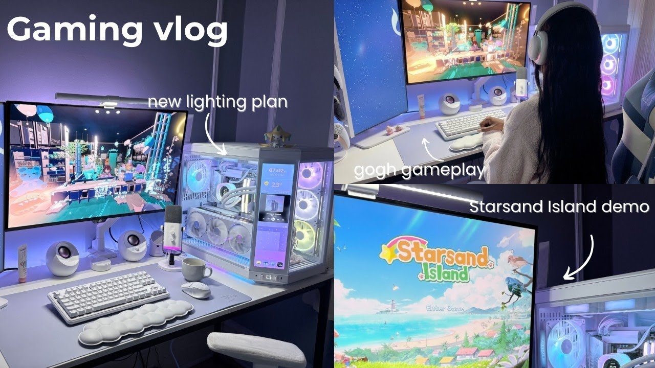 Game Vlog | 🪽💫 Sleep-Deprived Gamer Plays Cozy Games to Heal Her Heart | Gogh, Starsand island 🧸💤🤍