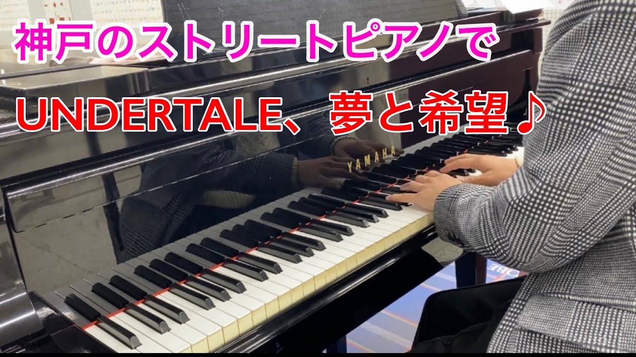 神戸、旧居留地•大丸前駅で【UNDERTALE】の「Hopes and Dreams(夢と希望）～SAVE the World」を弾いてみた(ストリートピアノ)