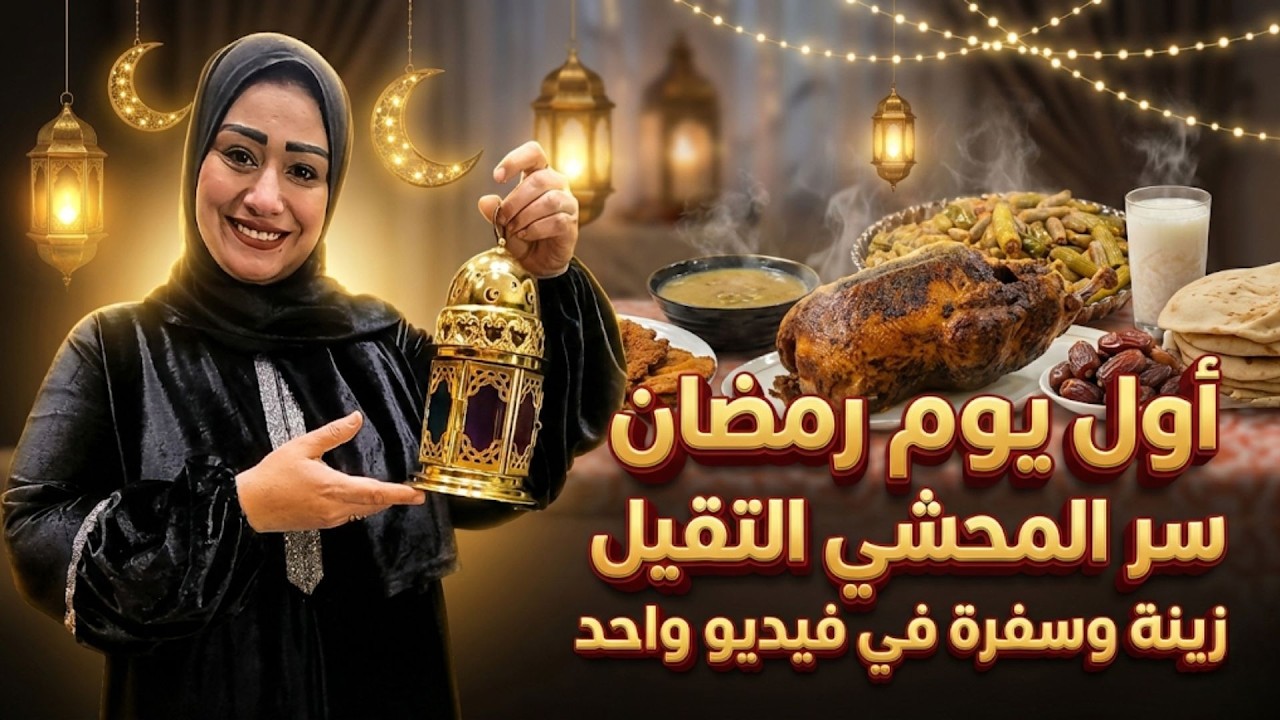 أول يوم رمضان عزومة كاملة سفرة رمضان محشي وورق عنب ووزة أسرار التسبيكة الثقيلة 😍