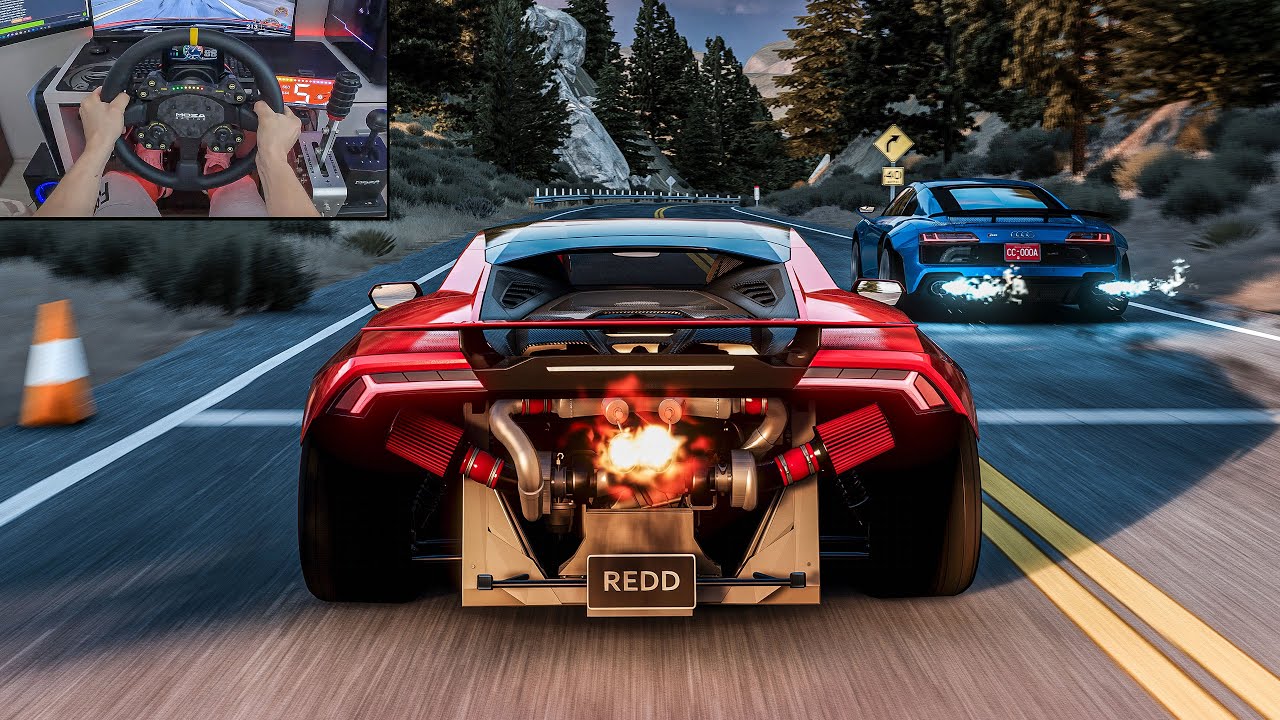 900HP Twin Turbo Lamborghini Huracan Tecnica & Audi R8 at LAC - Assetto Corsa | Moza R16 + Pimax