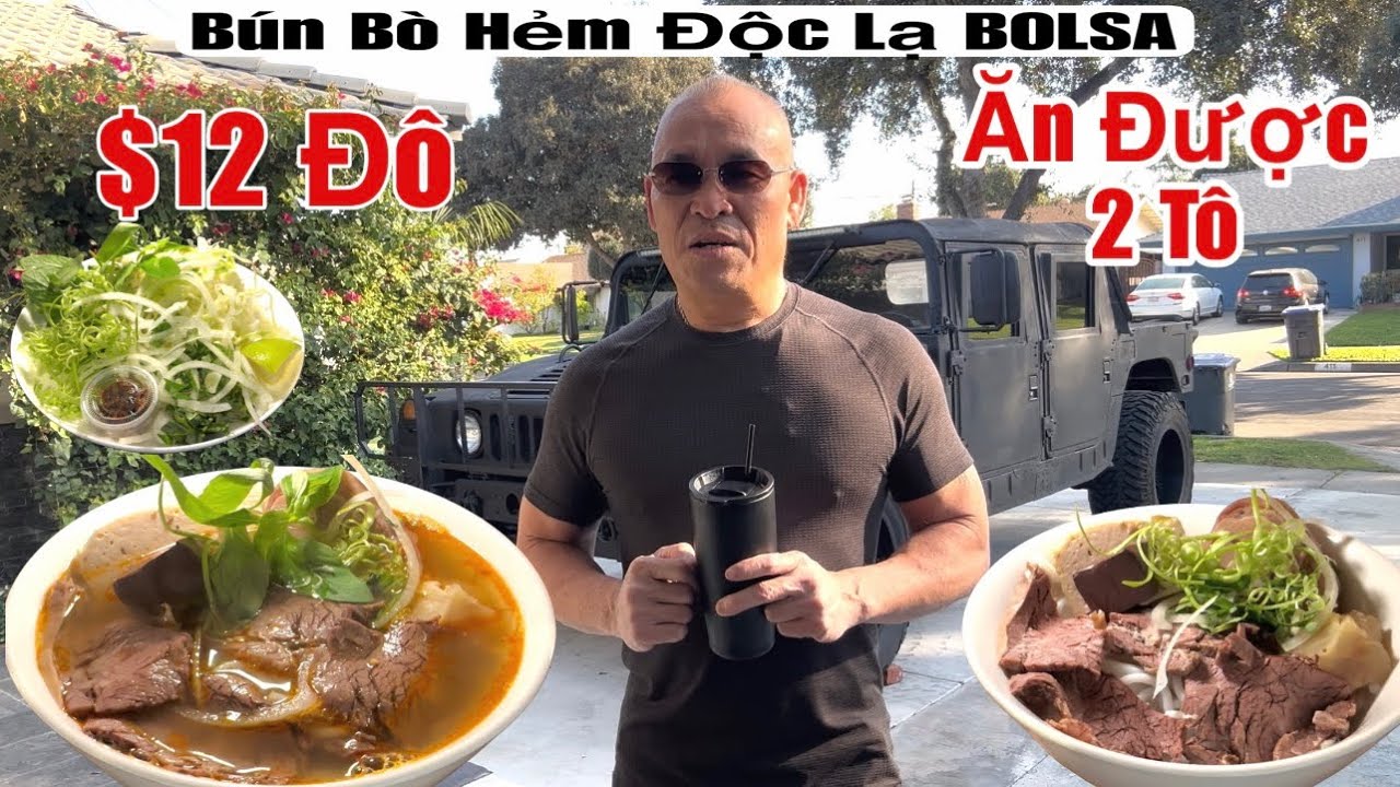 Bún Bò Huế $12 Đô ăn được 2 tô ,ngon hết nước chấm mới khai trương Tại Bolsa 🤙
