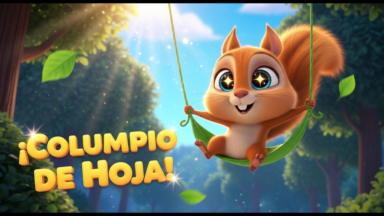 Ardillita en un Columpio de Hoja Divertido | canciones infantiles | Dibujo animado para niños 🍃🐿️