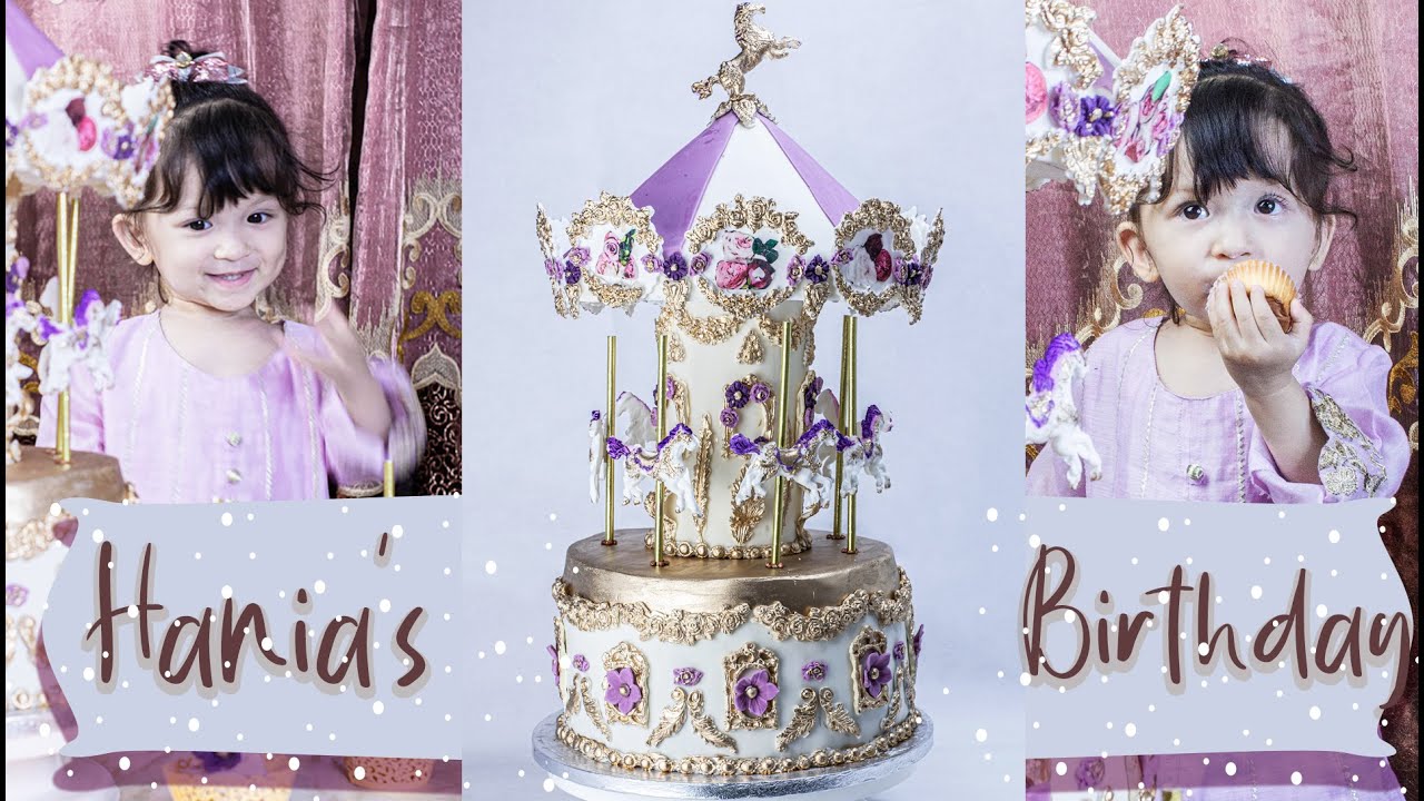 Hania's Birthday Surprise: Watch Me Create A Stunning Carousel Cake For My Daughter From Scratch!