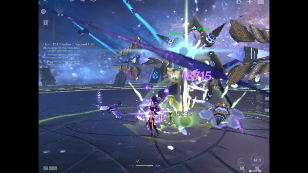 raiden fischl dendro mc sucrose 52s abyss algorithm matrix