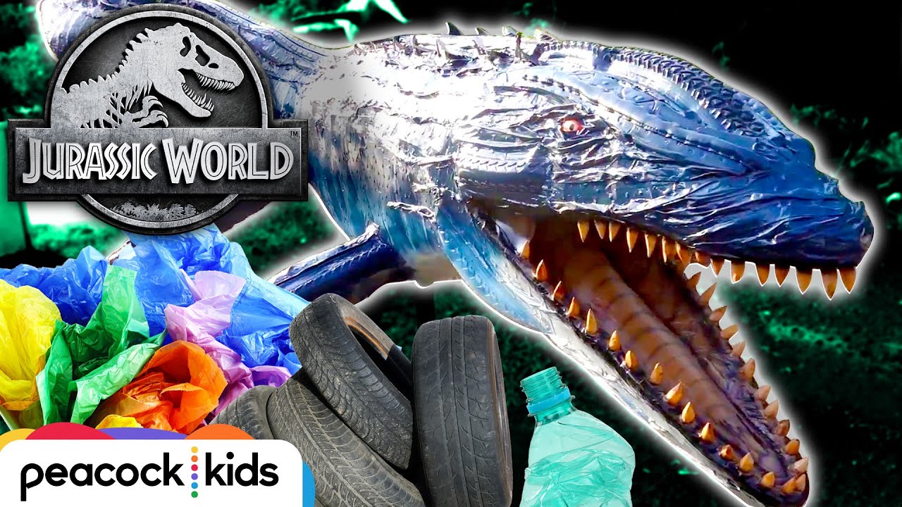 GIANT Mosasaurus Built with ONLY Recycled Materials | JURASSIC WORLD