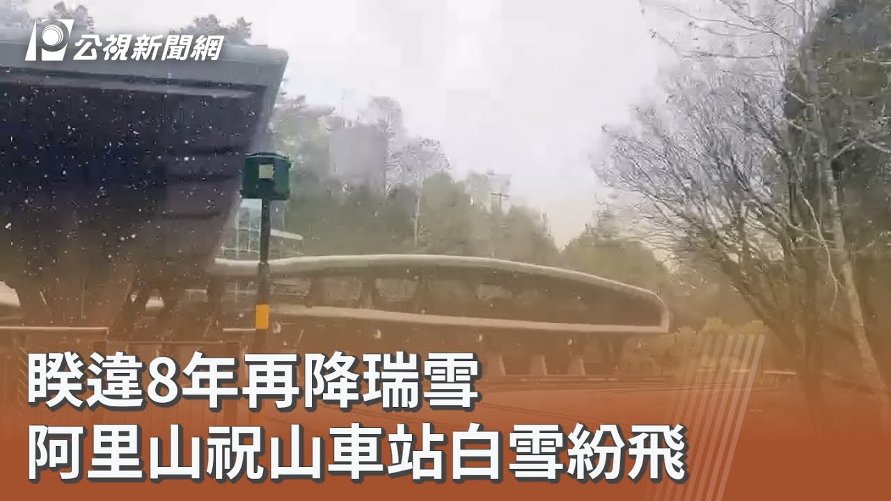 睽違8年再降瑞雪 阿里山祝山車站白雪紛飛｜20260108 公視午間新聞