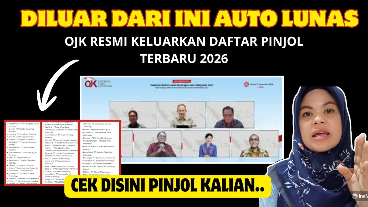 AUTO LUNAS,, DILUAR DAFTAR INI JGN DI BAYAR || DAFTAR RESMI PINJOL PER JANUARI 2026 KELUARAN OJK