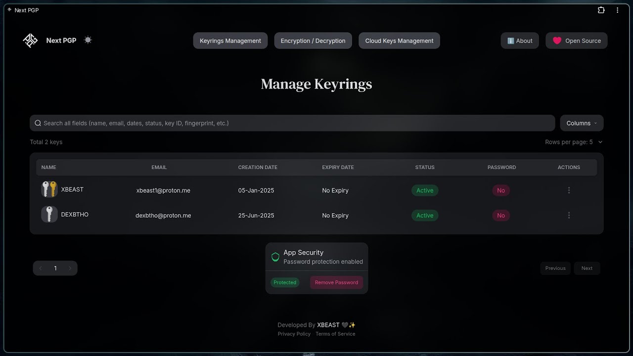 NextPGP: Full Subkey Management + App-Wide Security | Modern PGP Web App 🔐