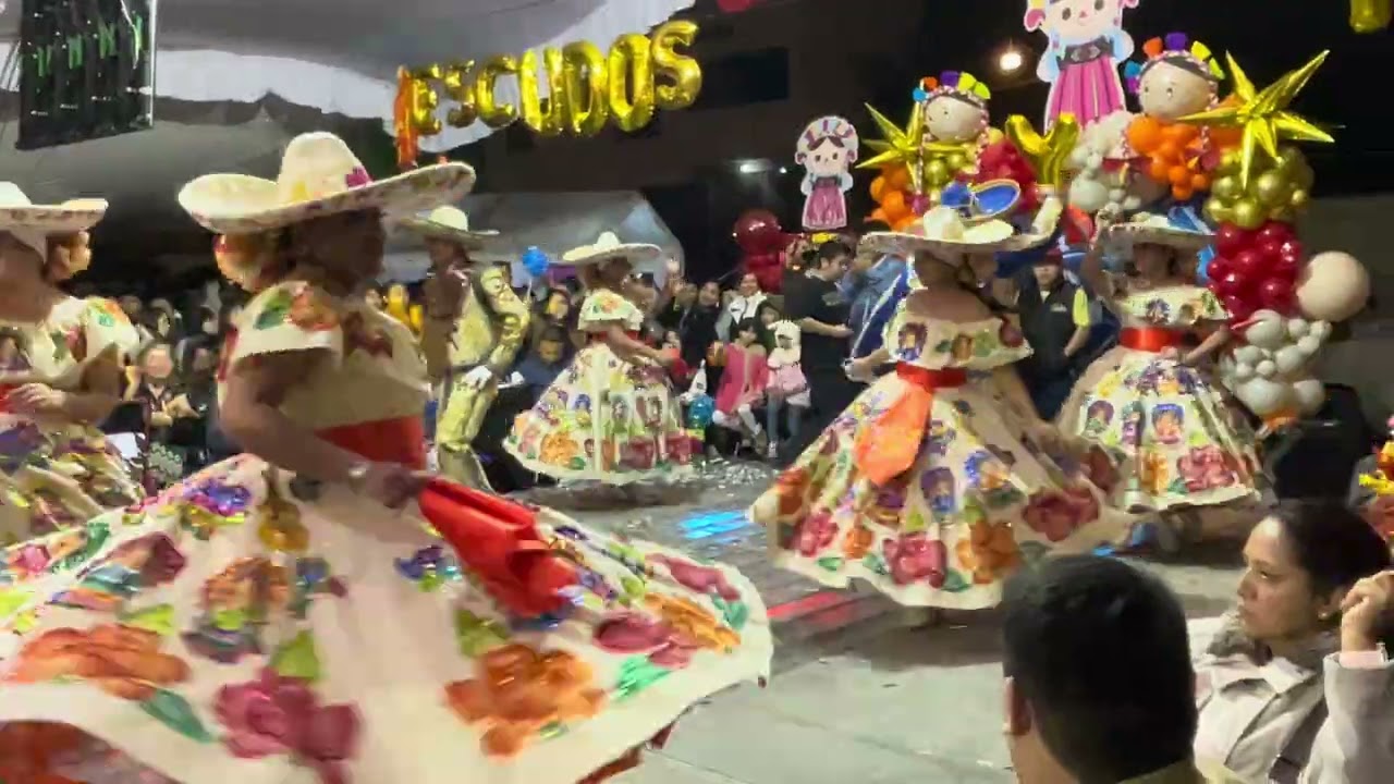 Cuadrilla escudos y rodelas carnaval 2026 Chimalhuacán orquesta juvenil y sensacional orquesta 